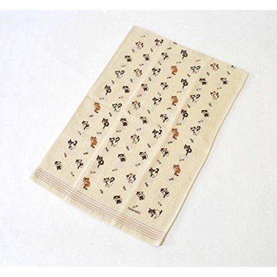 Japanese-made Imabari tenugui towel Neighbor Cat face Ehime Prefecture production / 100 cotton thin light long Japanese pattern baby gift wedding