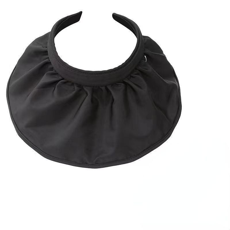 

Новинка 2022 года, виниловая шляпа, женская складная солнцезащитная шляпа двойного назначения, шляпа от солнца в виде ракушки, рыбацкая шляпа, анти-ультрафиолетовая шляпа от солнца, пустой цилиндр чёрный