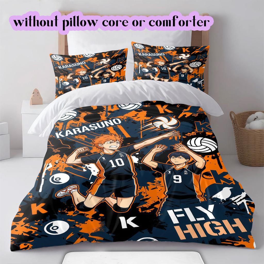 Haikyu Cool Printed Anime Duvet Cover Bedding Set 3 Piece Cartoon Quilt Cover Pillowcases Bedroom Decor Collection_LIAN