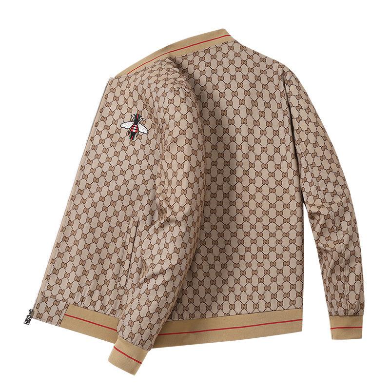 

Чоловіча куртка Весна та Осінь Тренд Приталена Вишита Куртка з Комірцем-Стійкою Для Середнього Віку та Молоді Повсякденний Принтований Верх Чоловічий M