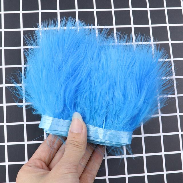 Feather8-10cm Fluffy Turkey Feather Trim On Ribbon – 1-10m Natural Feathers Fringe for Sewing, DIY Crafts, Wedding & Clothing Decor