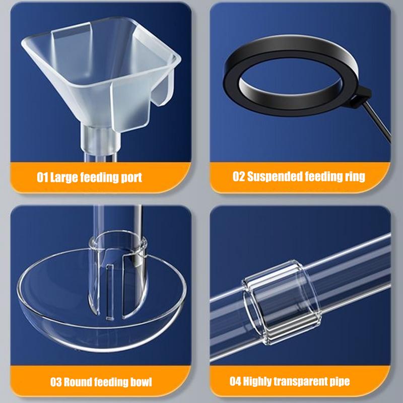Aquarium Fish Feeder Aquarium Feeder Pipe Directional Telescopic Suction Cup Clear Dispenser For Vacation Shrimp Turtle Feeding