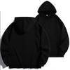 DIY Custom Logo Black Hooded Sweatshirt Pure Cotton Long-Sleeved Pullover Casual Top for Men And Women Autumn Winter Fashion