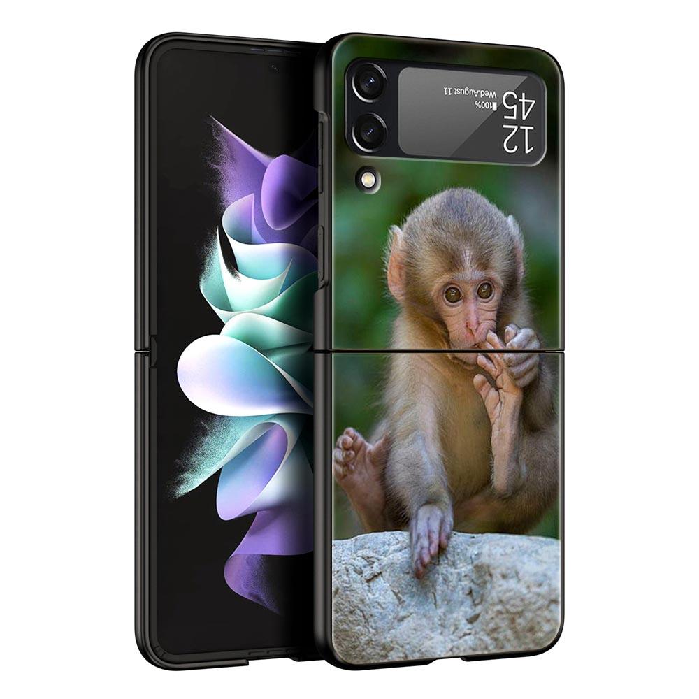 

Милый забавный чехол-обезьянка для Samsung Galaxy Z Flip3 Flip4 Flip5 Чехол-оболочка для Z Flip 3 4 5 6 7 Жесткая складная задняя крышка Galaxy Z Flip 4