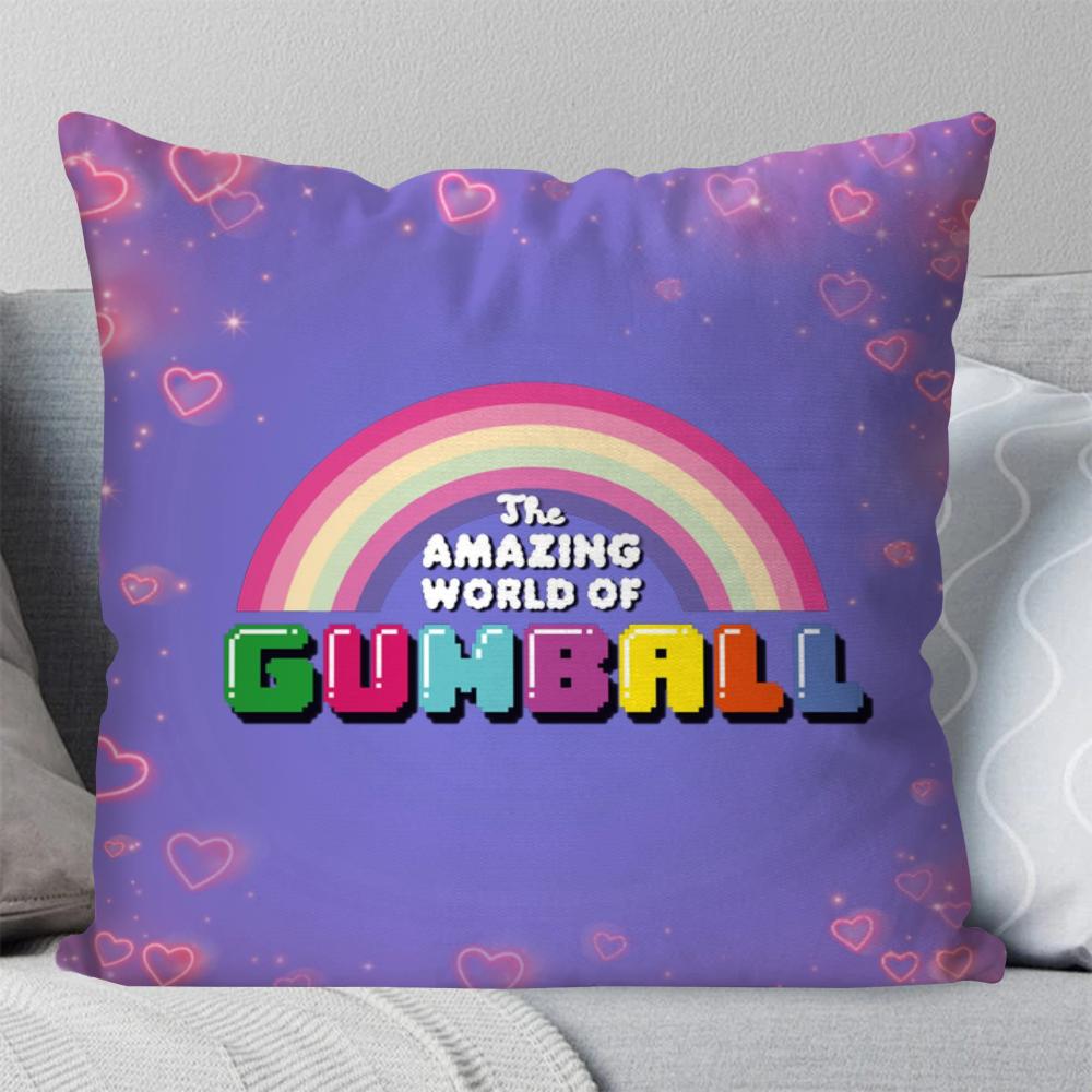Cartoon The A-Amazing GumbalPillow Case Square Pillow Bedroom Sofa Leisure Comfort Cushion Car Living Room Home Decoration 40X40