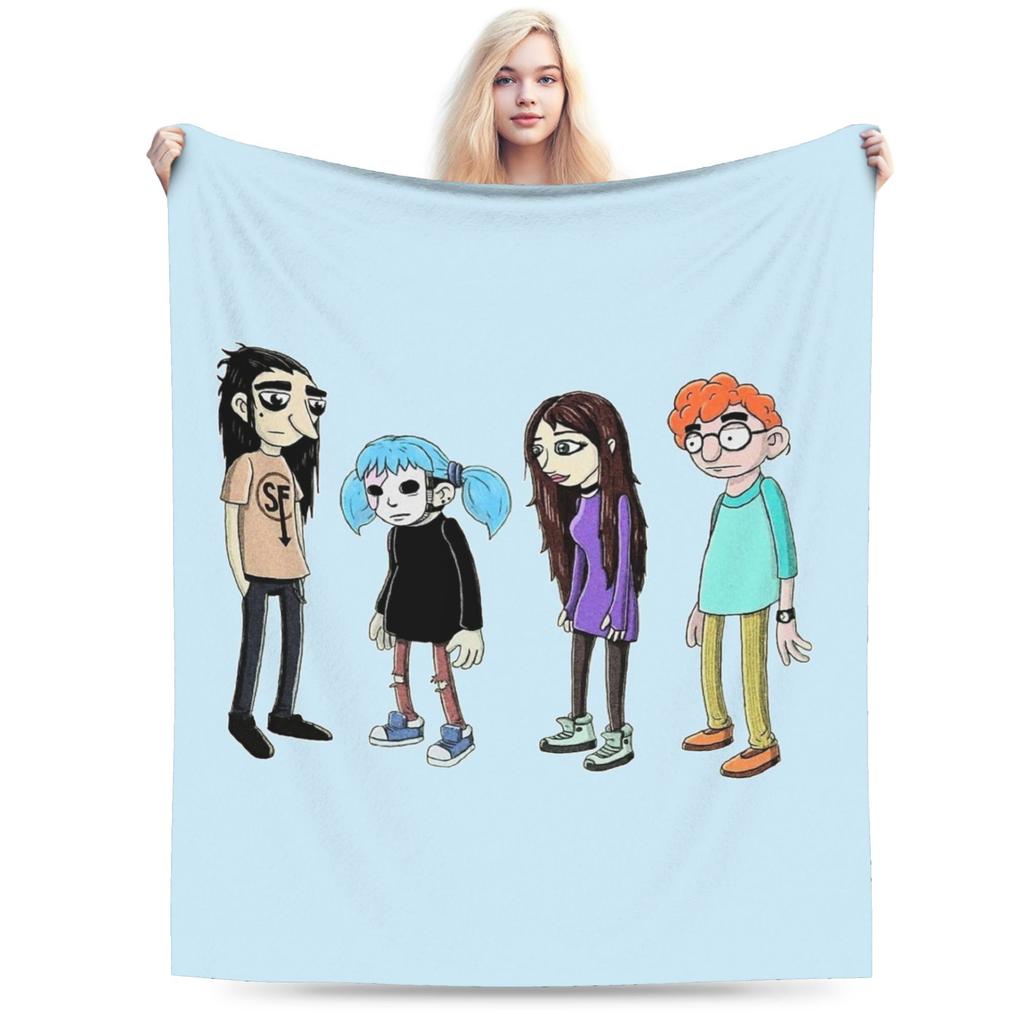 Sally Face Characters Blanket Flannel Textile Decor Multi-function Warm Throw Blanket for Sofa Couch Bedding Throws