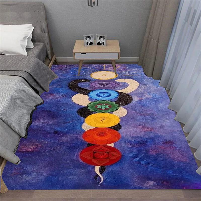 3D Chakra Printed carpet non-slip carpet door mat Yoga mat bedroom decoration area rug bedroom decor birthday gift