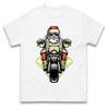 Santa Biker Christmas Tshirt Funny Cool Motorbike Rider Xmas Family Tee Top