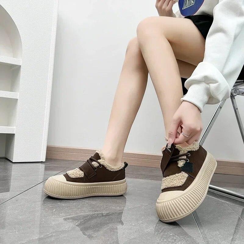 Zimní dámské palformové bavlněné boty Udržují teplo Plus Sametové Nízké tenisky pro ženy Venkovní Ležérní Vycházkové boty Kotníkové boty