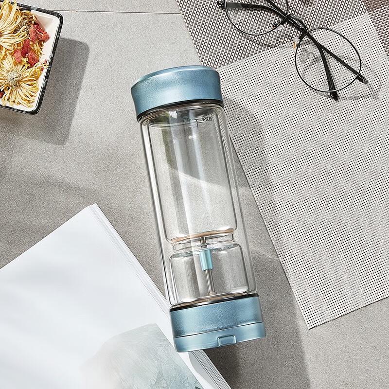 TAIC Pure Titanium Lid Double-Layer Glass Tea Infuser Bottle