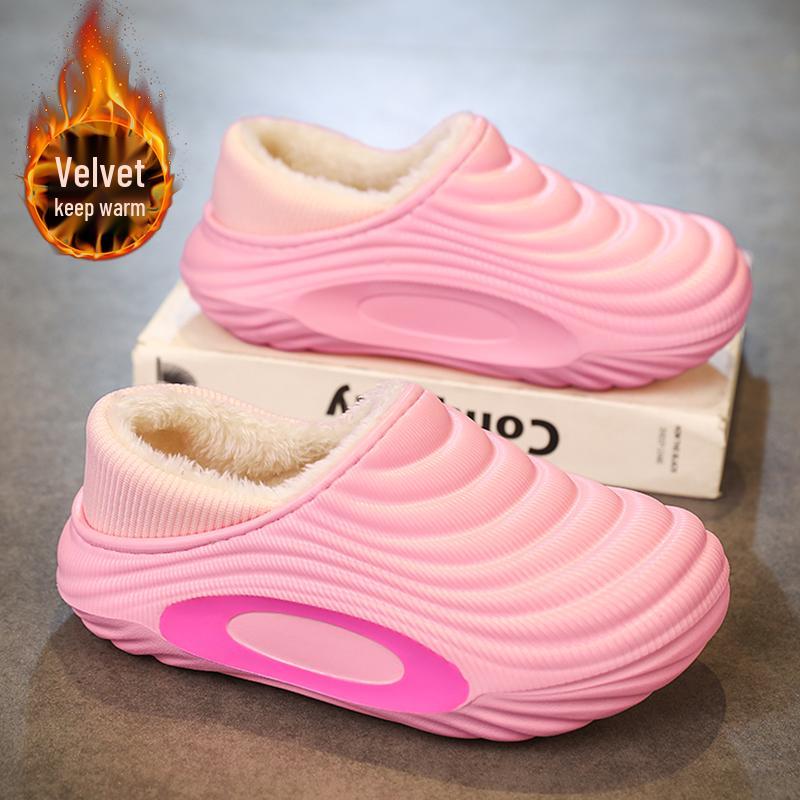 2025 Winter New Arrival Kids' Cotton Slippers - Warm, Closed-Back, for Boys & Girls, Medium/Large Sizes, Parent-Child Matching