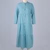 Damen-Denim-Kleid mit Knöpfen, extra lang, einfarbig, Übergröße