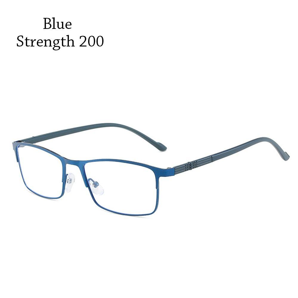 

Flexible Portable Metal Square Full Frame Blue Light Blocking Eyeglasses Myopia Glasses Vision Care Strength 200 синий