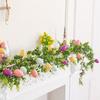 1pc 66.9 Inch Handmade Easter Garland, Indoor/Outdoor Decor with Mini Eggs and Eucalyptus Leaves for Easter Celebration
