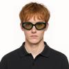 CHANEL temple decoration irregular sunglasses men's green