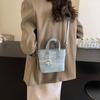 Summer Popular Contrasting Color Small Bag Women's New Fashion Versatile Messenger Bag Portable Bucket Bag