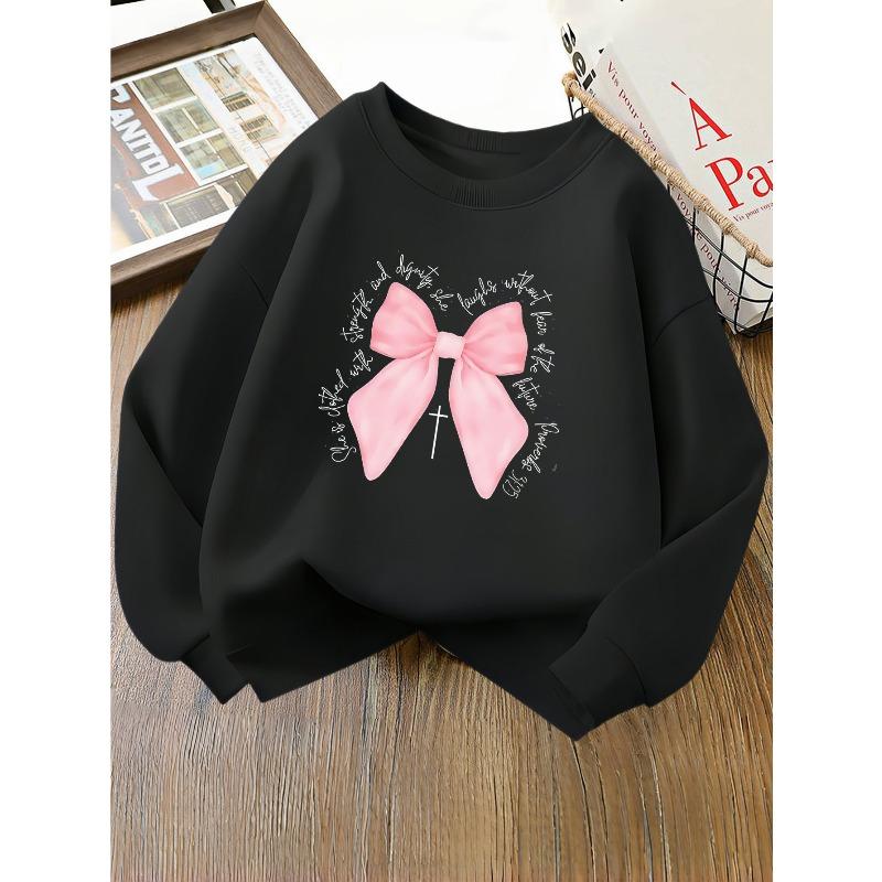 European sizes Fashionable Round-Neck Sweatshirt for Kids 110 чёрный