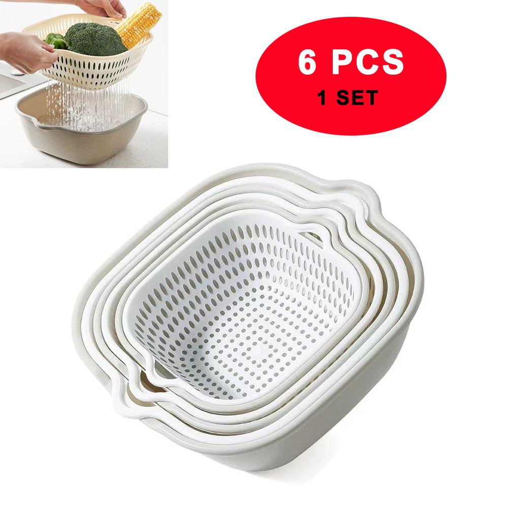 

6 шт./компл. СИНИЙ слив для раковины кухонные корзины для слива овощей ящик для мытья корзина для раковины сушилка для фруктов кухонный ящик для хранения серый