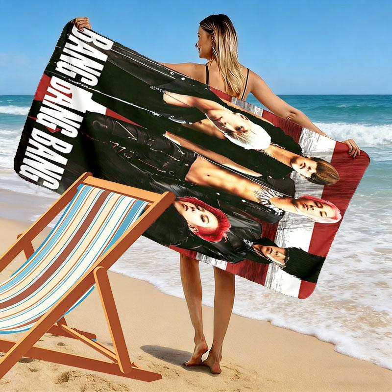 Bigbang Print Beach Towel, Large Soft Quick Dry Towel for Beach Camping Swimming