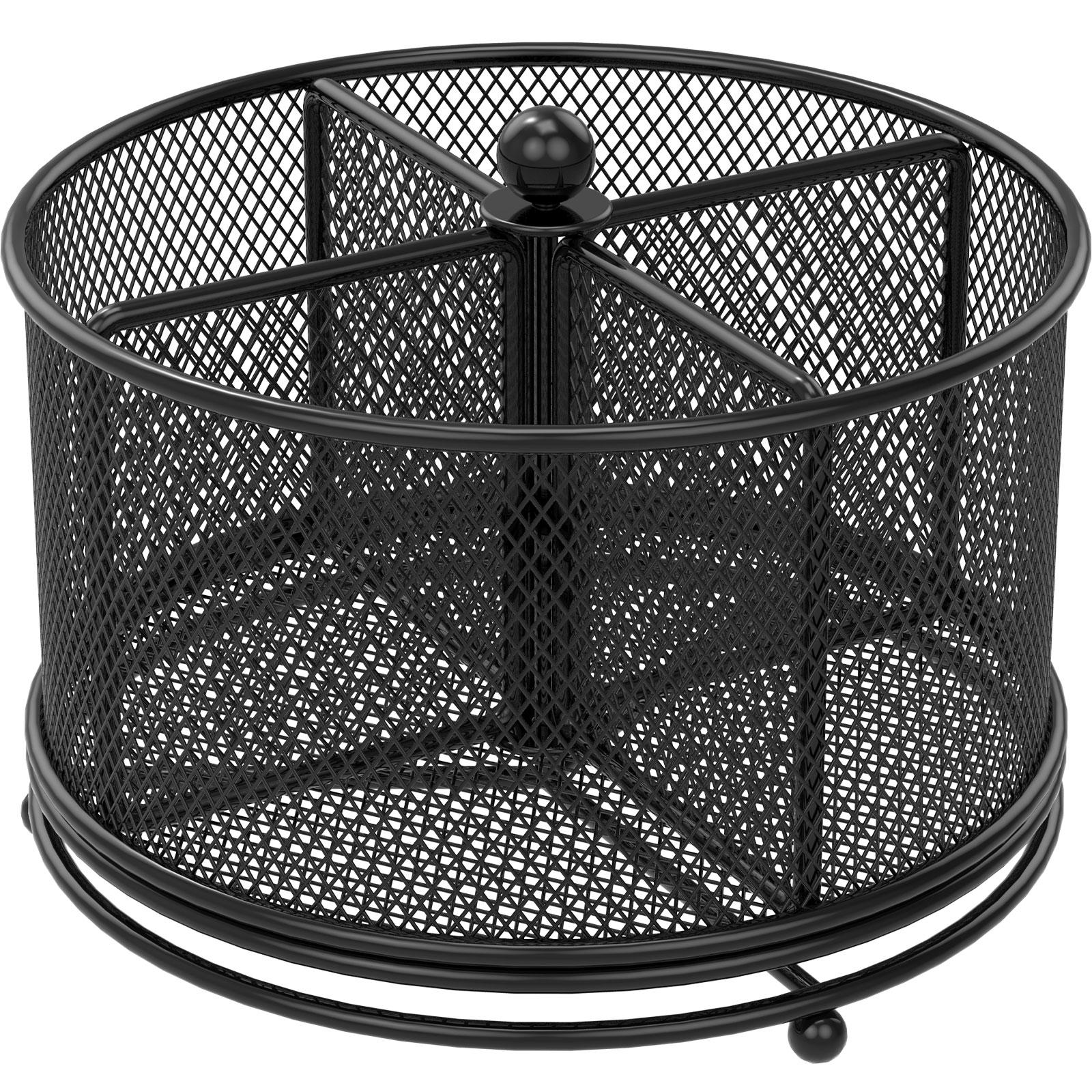 

Вращающийся на 360° контейнер для кухонных принадлежностей, держатель для кухонных принадлежностей, 6,7×6,7×5,1 дюйма, металлический органайзер для кухонных принадлежностей, металлический контейнер для кухонных принадлежностей с 4 отделениями