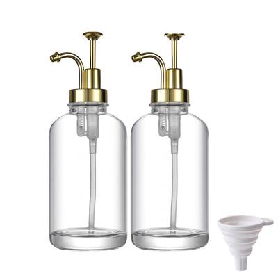 2pcs Glass Soap Dispensers Replacement Bottle Bathroom Gel Soap and Shampoo Shower Liquid Container Bottle Shampoo Dispenser