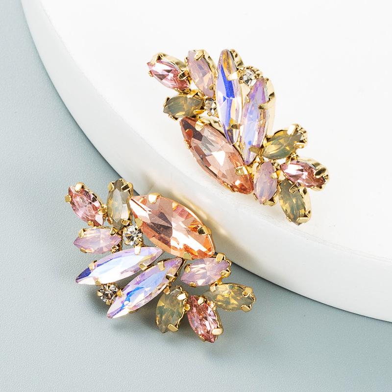 Boucles d'oreilles pendantes simples pour femmes, en alliage d'acier et de titane, acrylique, cristal coloré, ornements géométriques