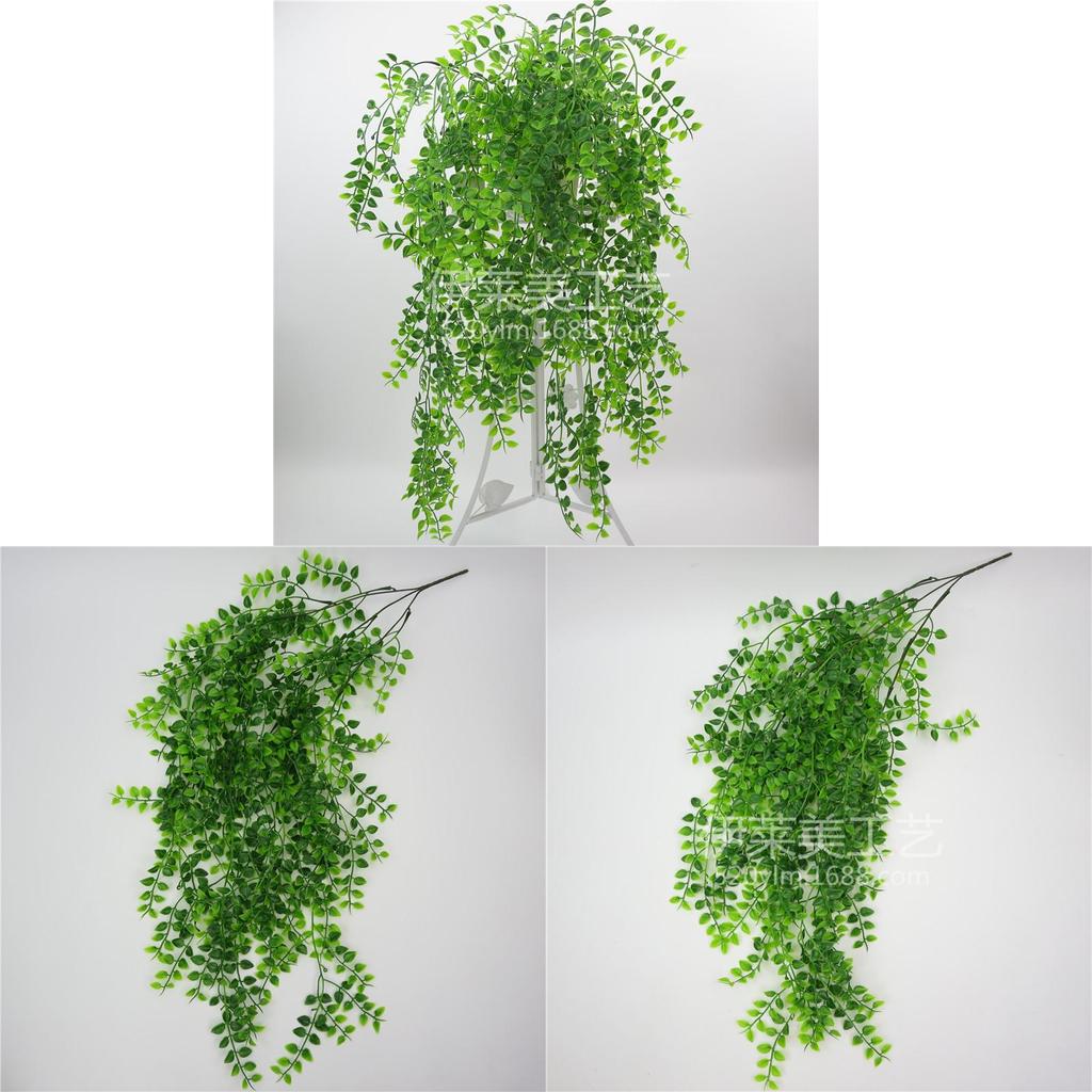 Artificial Green Plant Wall Decor With Plastic Vines For Living Room Handmade Style