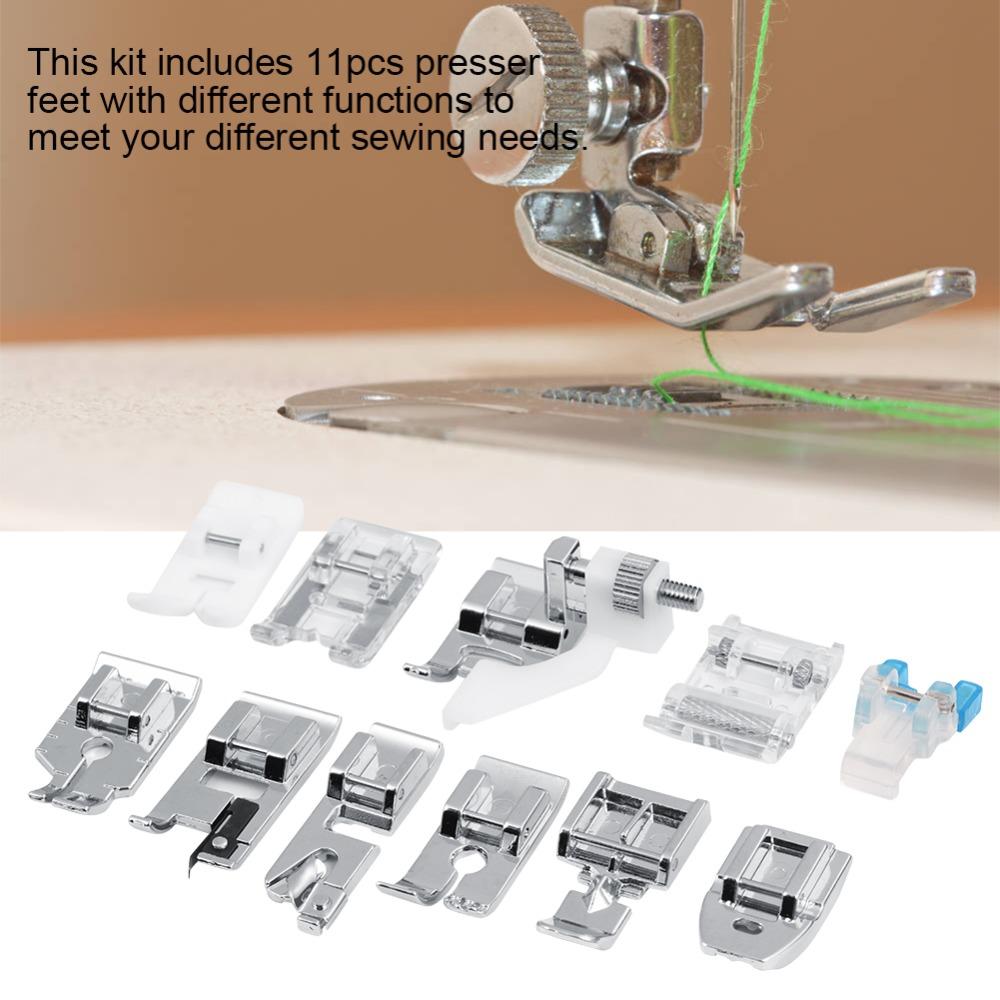 11Pcs Easy Use Multifunction Sewing Machine Presser Foot Household Durable Presser Foot Set Sewing Machine Parts Clothes Making