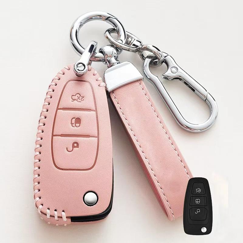 

Car Key Case Cover Shell For Ford Ranger C-Max S-Max Focus Galaxy Mondeo Transit Tourneo Custom Ecosport Accessories рожевий