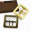 Boucles de Ceinture Rétro pour Homme Meetee 40mm Boucles à Ardillon Cuivre Pur Boucle de Ceinture à Double Aiguille Boucle d'Ajustement de Sangle Accessoires de Couture