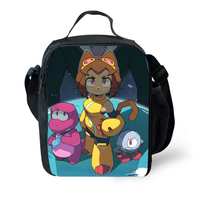 Kids Insulated Lunch Bag With Ice Pack Elementary School Students Cartoon Print Single Shoulder Picnic Tote