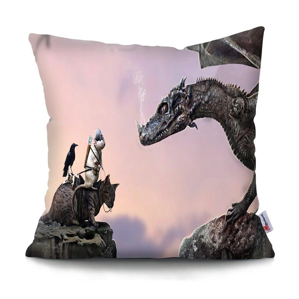 Roztomilá legrační zvířátka povlak na polštář pohovka do auta domácí dekorace povlak na polštář polyester