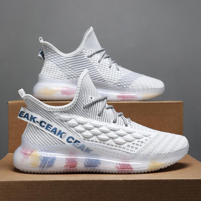 

Черные кроссовки для бега, повседневные кроссовки, белые уличные туфли с дышащей сеткой, мужская легкая амортизирующая спортивная обувь 48