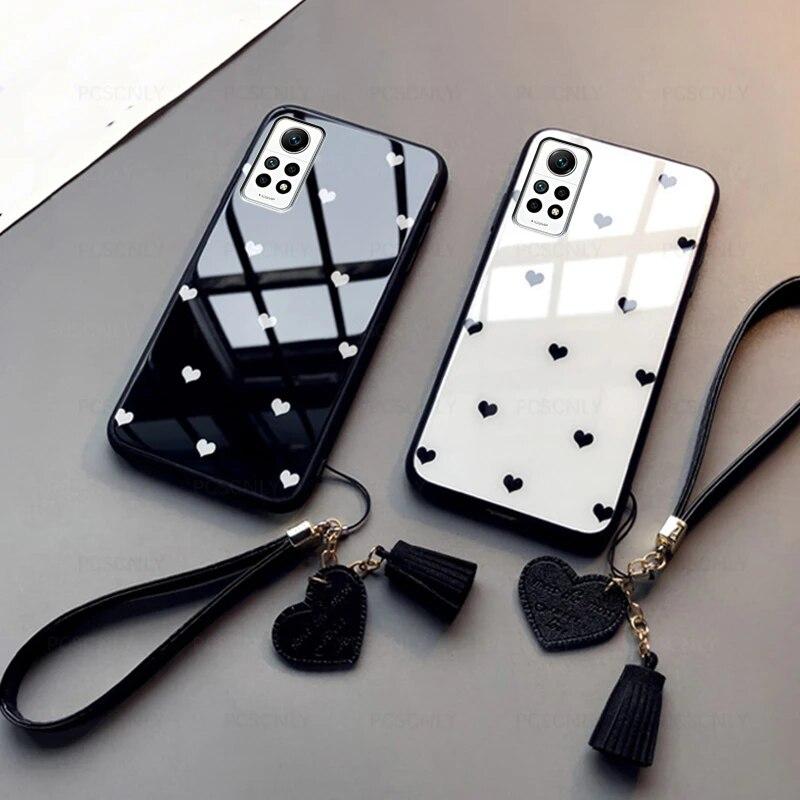 

Стеклянный чехол для Redmi Note 12 Pro 4G Fashion Love Heart Жесткий чехол для телефона