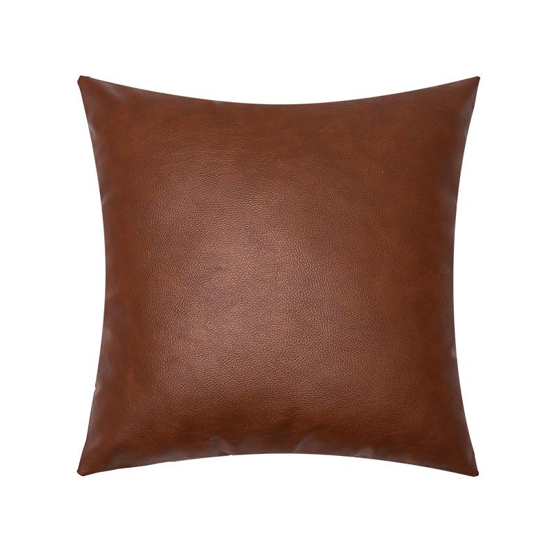 New Lychee Leather Pillowcase Texture Multi-color Light Luxury Imitation Leather Waterproof Living Room Sofa Pillowcase Waist Pillow Cushion