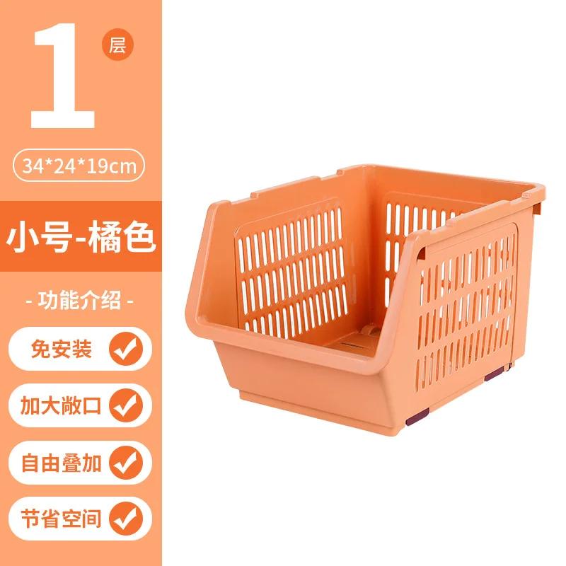 Mehrschichtiges Aufbewahrungsregal für Gemüse und Obst in der Küche. Multifunktionaler, übereinander angeordneter, beweglicher Aufbewahrungskorb für Haushaltsabfälle