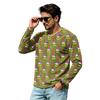 Men's Street Casual Loose Fit V-Neck Tee with Christmas Print
