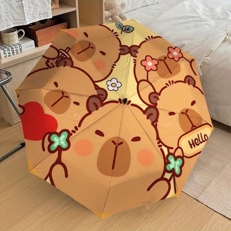 1pc Cute Bears with Flowers Umbrella with Plastic Handle,Suitable for All Seasons Home Travel Outdoor UmbrellaDD186