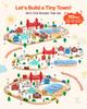113PCS Wooden Train Set, for Kids Ages 3-8, Wood Train Track Toy with Storage Box, City Scene Railway Playset, Compatible with Major Brands, Christmas