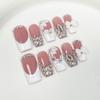 10Pcs Pink Simple Coffin Press On Nails Handmade French Ballet Mid Length Fake Nail Artificial Acrylic Fashion Wearable Nail Art