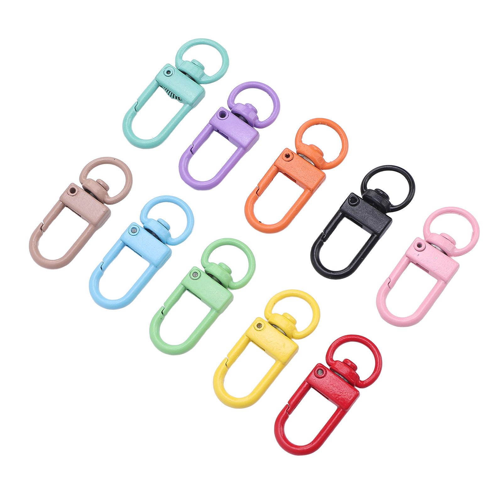 

50 шт. цветных карабинов, металлические поворотные застежки-клешни для поделок, рюкзак, брелок, подвеска 10