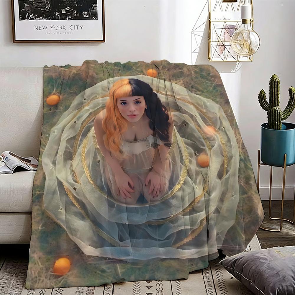 M-Melanie Martinez New Music Album Throw Lightweight 240g Flannel Blanket Soft Skin-friendly for Summer Cooling 75X95CM