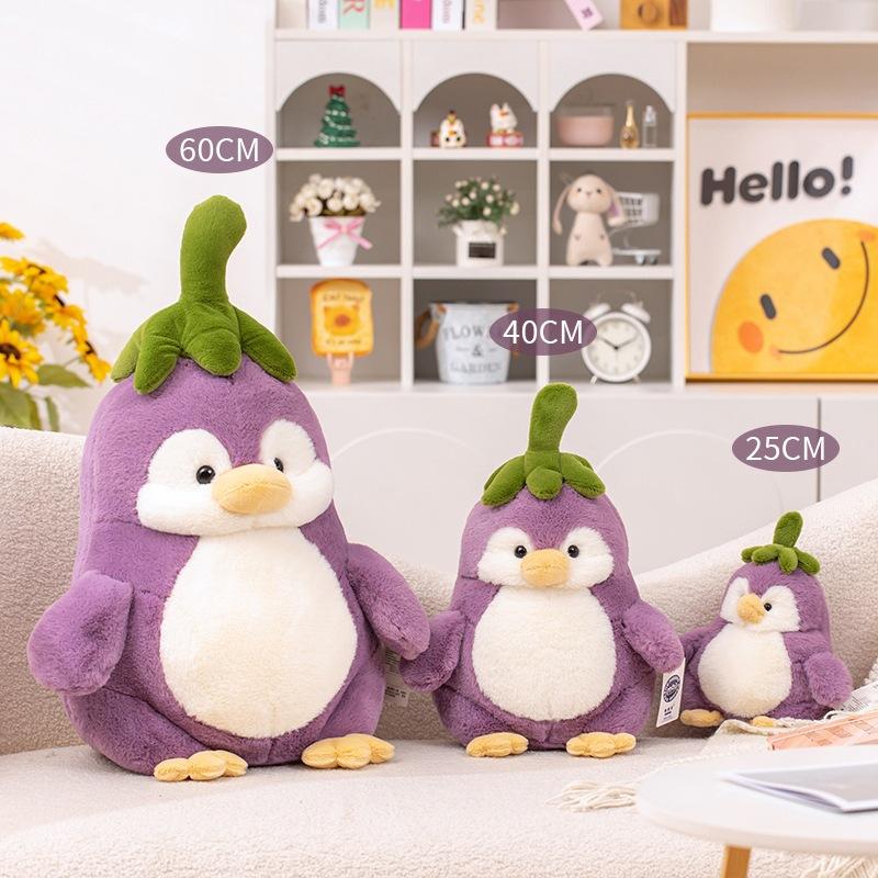 New Eggplant Penguin Baby Plush Doll Creative Transformation Toy Eggplant Penguin Doll Girls Birthday Gift