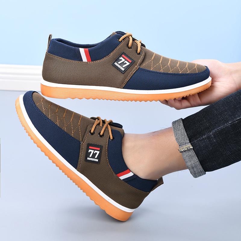 Men's Versatile Lace-Up Canvas Shoes - Old Beijing Casual Plus Size Sneakers