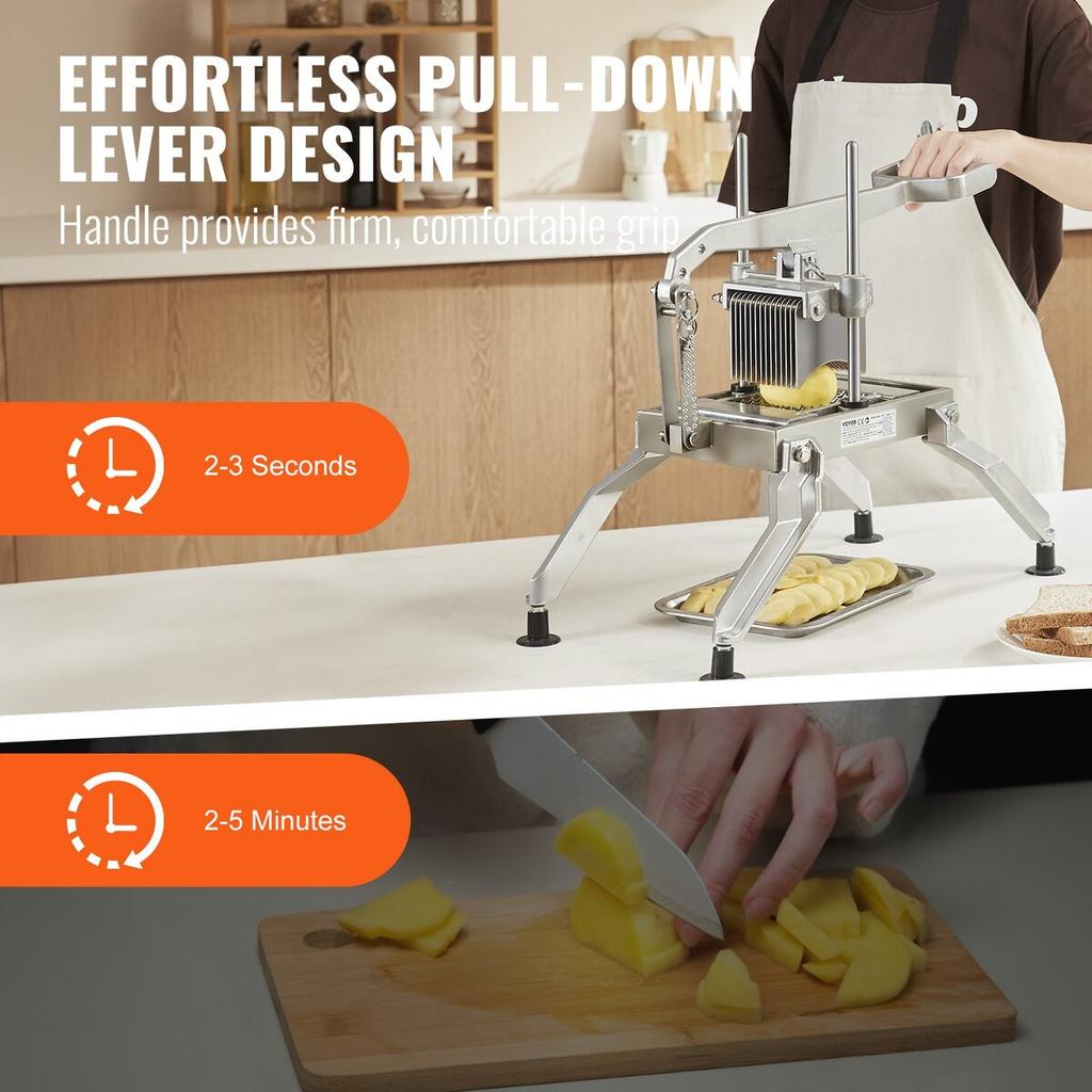Commercial Vegetable Slicer, 1/4 and 1/2 inch Tomato Slicer, Stainless Steel and Aluminum Alloy Vegetable Cutter Slicer, Manual Tomato Slicer with