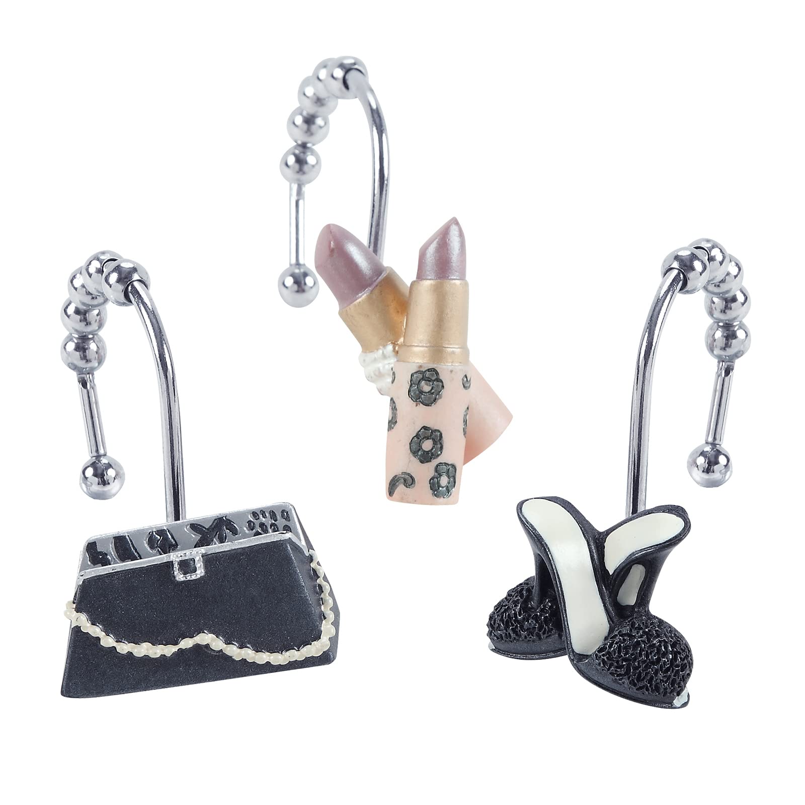 

DS DESIGN Haute Bath Curtain Set of 12 Hangers,