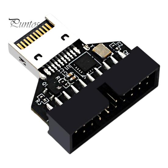 

Материнская плата USB 3.0 Type-E на 19pin адаптер Head Стабильный надежный 5 Гбит/с высокоскоростной передачи данных Универсальный разъем Female адаптер чёрный