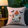Halloween Cute Ghost Pillow Case Plush Fabric Soft Double Sided Print Sofa Cushion Cover Throw Pillow Covers