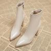 Fashion Autumn Womnen's High Heel Ankle Boots New Winter Plus Velvet Pointed Toe Chunky Heel Chelsea Boots for Women Heeled Sheos Dress