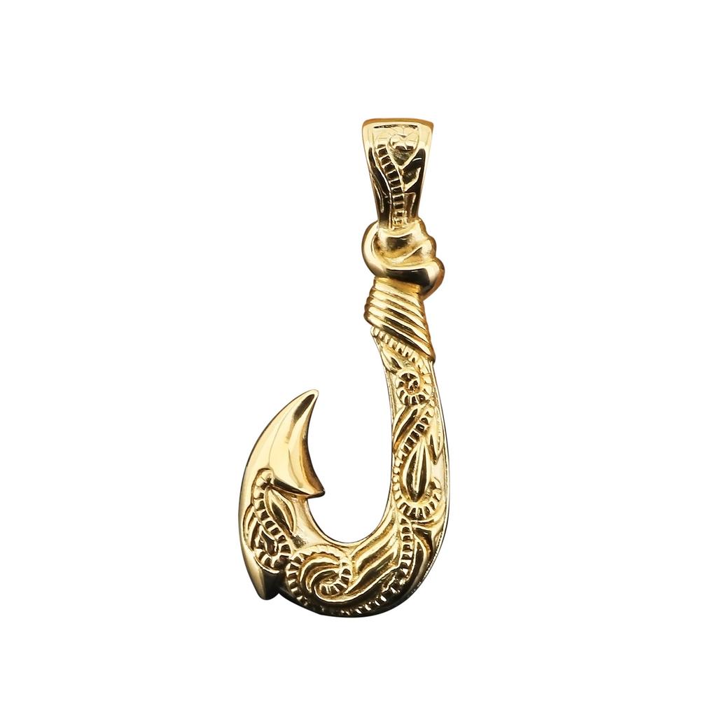 Retro Fish Hook Titanium Steel Pendant For Men, Personalized Stainless Steel Ocean Fish Hook Necklace With Jewelry
